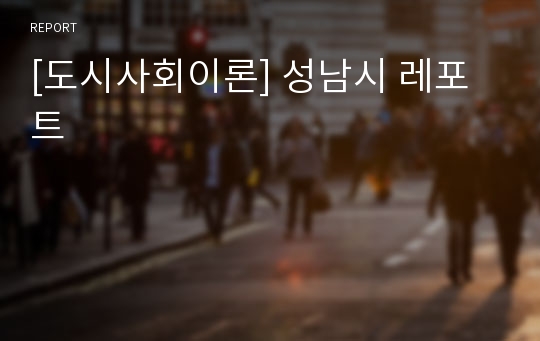 [도시사회이론] 성남시 레포트