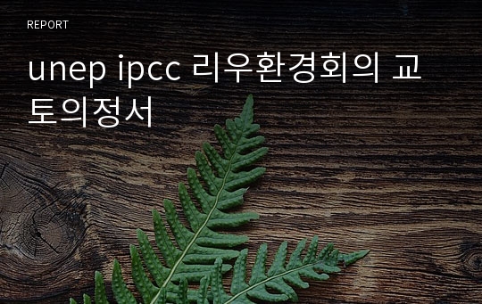 unep ipcc 리우환경회의 교토의정서