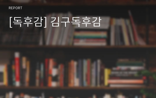 [독후감] 김구독후감