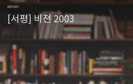 [서평] 비젼 2003