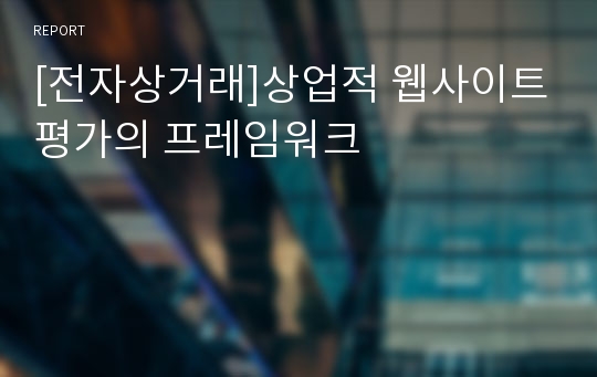 [전자상거래]상업적 웹사이트평가의 프레임워크