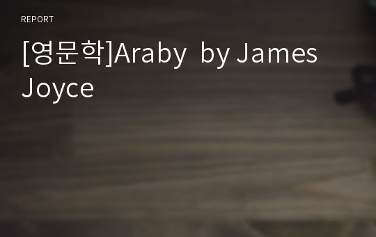 [영문학]Araby  by James Joyce