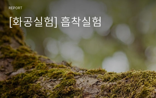 [화공실험] 흡착실험