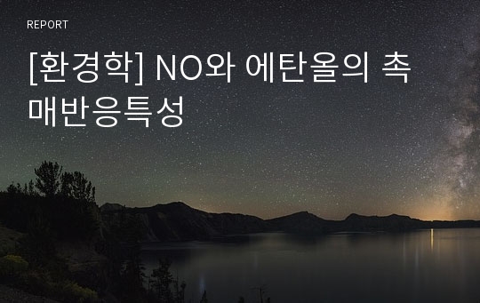 [환경학] NO와 에탄올의 촉매반응특성