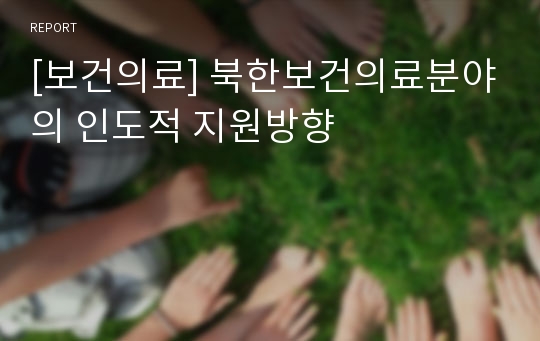 [보건의료] 북한보건의료분야의 인도적 지원방향