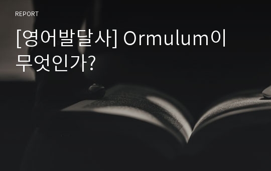 [영어발달사] Ormulum이 무엇인가?