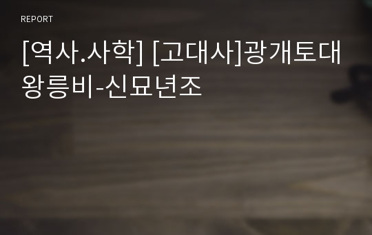 [역사.사학] [고대사]광개토대왕릉비-신묘년조