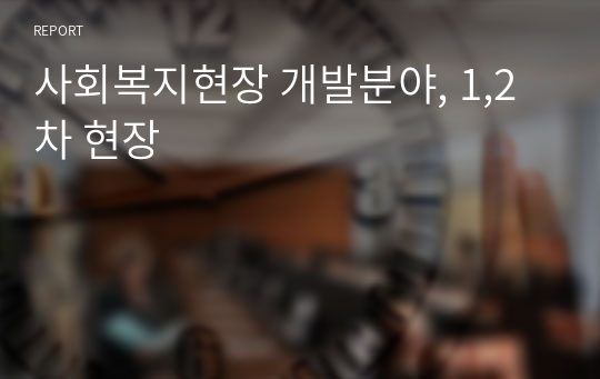 사회복지현장 개발분야, 1,2차 현장