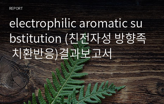 [유기화학실험A] electrophilic aromatic substitution (친전자성 방향족 치환반응)결과보고서