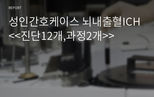 성인간호케이스 뇌내출혈ICH&lt;&lt;진단12개,과정2개&gt;&gt;