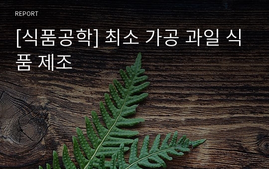 [식품공학] 최소 가공 과일 식품 제조