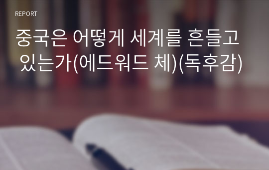 중국은 어떻게 세계를 흔들고 있는가(에드워드 체)(독후감)