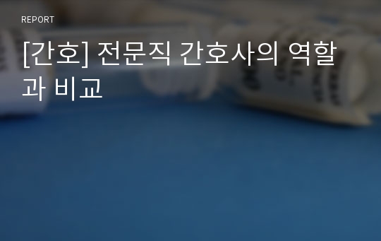 [간호] 전문직 간호사의 역할과 비교