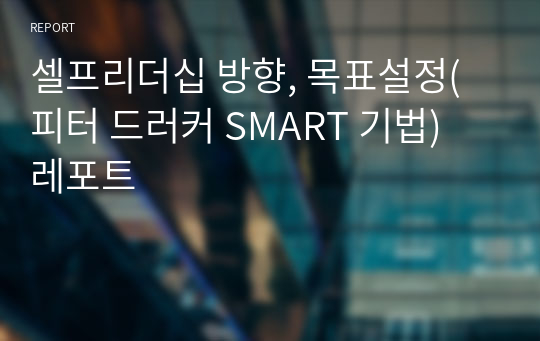 셀프리더십 방향, 목표설정(피터 드러커 SMART 기법) 레포트