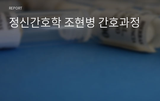 정신간호학 조현병 간호과정