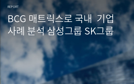 BCG 매트릭스로 국내  기업사례 분석 삼성그룹 SK그룹