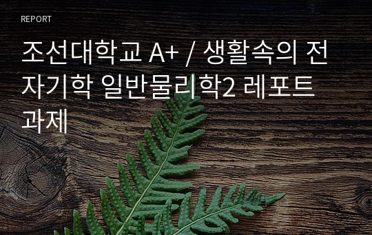 조선대학교 A+ / 생활속의 전자기학 일반물리학2 레포트 과제