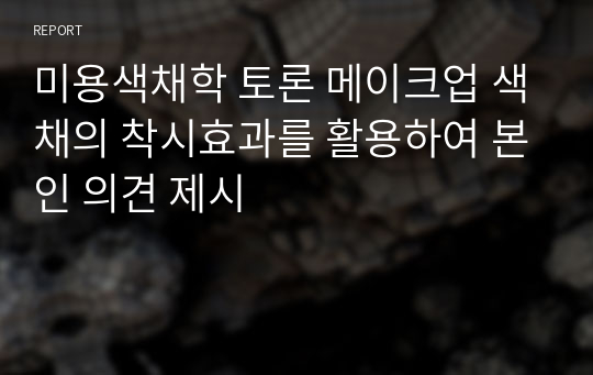 미용색채학 토론 메이크업 색채의 착시효과를 활용하여 본인 의견 제시