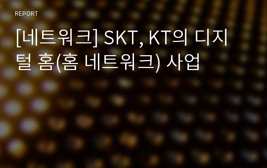 [네트워크] SKT, KT의 디지털 홈(홈 네트워크) 사업