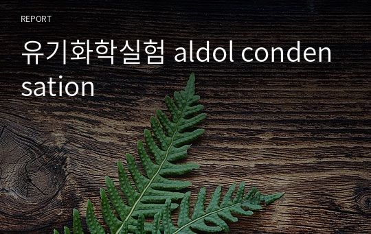 유기화학실험 aldol condensation