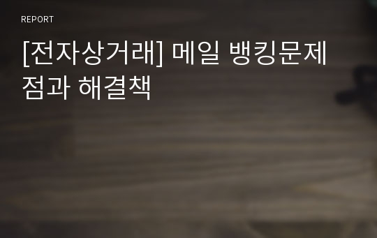 [전자상거래] 메일 뱅킹문제점과 해결책