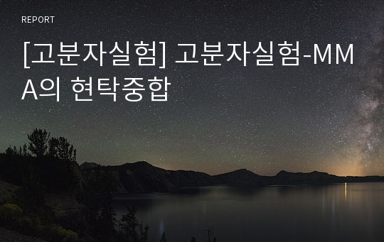 [고분자실험] 고분자실험-MMA의 현탁중합