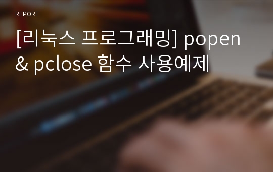 [리눅스 프로그래밍] popen &amp; pclose 함수 사용예제