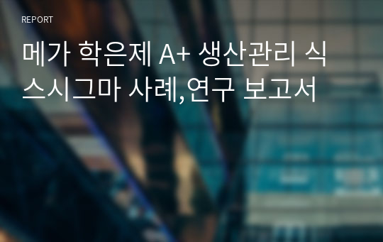 메가 학은제 A+ 생산관리 식스시그마 사례,연구 보고서