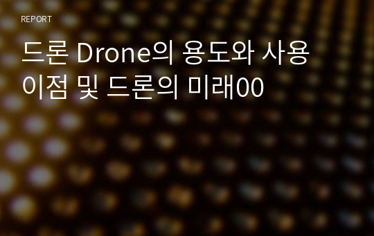 드론 Drone의 용도와 사용 이점 및 드론의 미래00