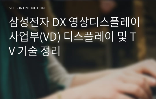 삼성전자 DX 영상디스플레이사업부(VD) 디스플레이 및 TV 기술 정리