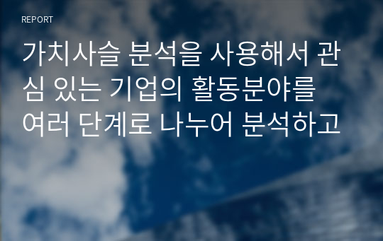 가치사슬 분석을 사용해서 관심 있는 기업의 활동분야를 여러 단계로 나누어 분석하고