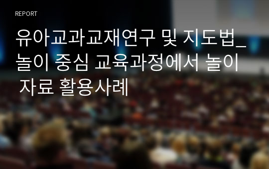 유아교과교재연구 및 지도법_놀이 중심 교육과정에서 놀이 자료 활용사례