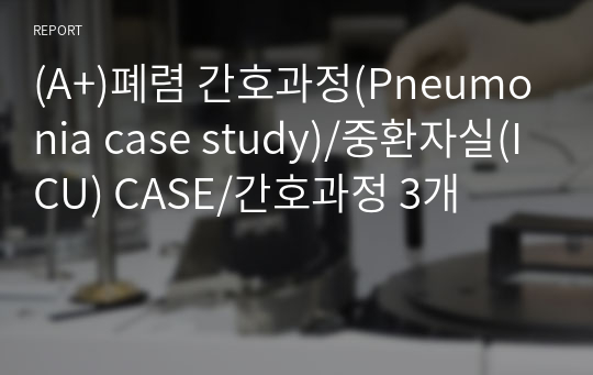 (A+)폐렴 간호과정(Pneumonia case study)/중환자실(ICU) CASE/간호과정 3개