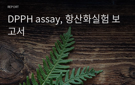 DPPH assay, 항산화실험 보고서