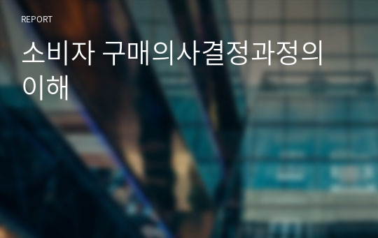 소비자 구매의사결정과정의 이해