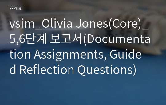 vsim_Olivia Jones(Core)_5,6단계 보고서(Documentation Assignments, Guided Reflection Questions)