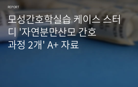 모성간호학실습 케이스 스터디 &#039;자연분만산모 간호과정 2개&#039; A+ 자료