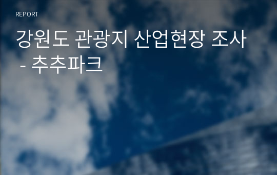 강원도 관광지 산업현장 조사 - 추추파크