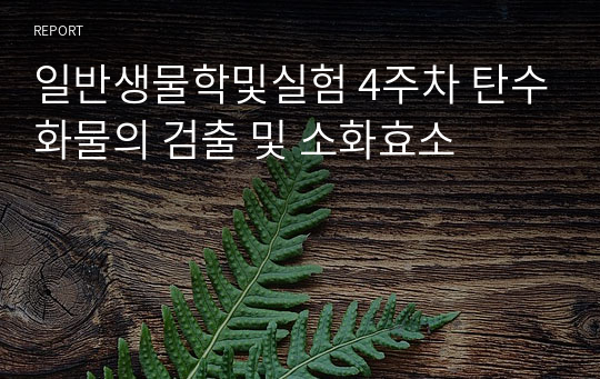 충북대 일반생물학 4주차 탄수화물의 검출 및 소화효소 (2023최신자료)