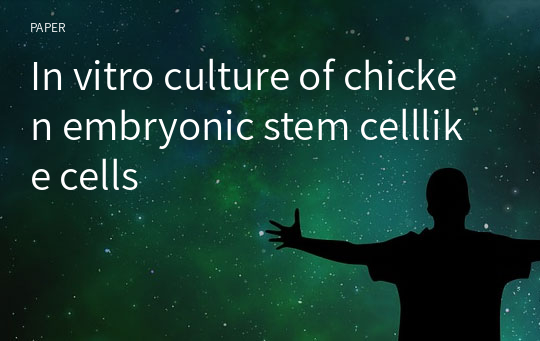 In vitro culture of chicken embryonic stem celllike cells