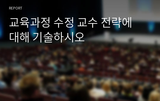 교육과정 수정 교수 전략에 대해 기술하시오