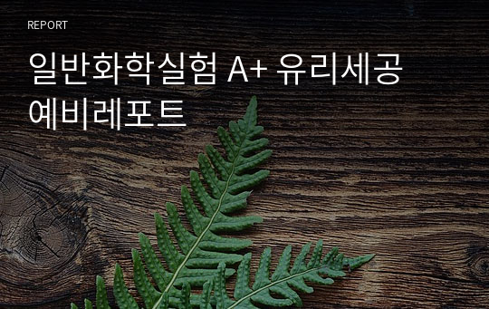 일반화학실험 A+ 유리세공 예비레포트