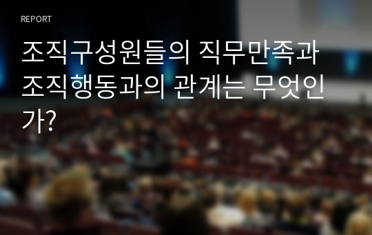 조직구성원들의 직무만족과 조직행동과의 관계는 무엇인가?