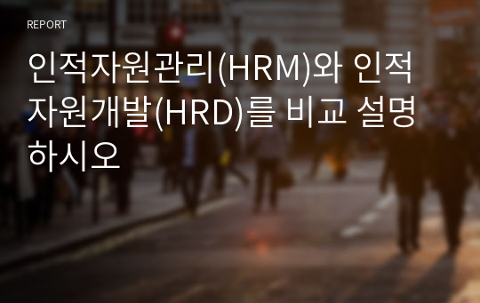 인적자원관리(HRM)와 인적자원개발(HRD)를 비교 설명하시오