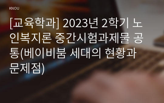 [교육학과] 2023년 2학기 노인복지론 중간시험과제물 공통(베이비붐 세대의 현황과 문제점)