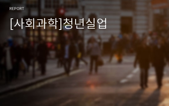 [사회과학]청년실업