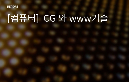 [컴퓨터]  CGI와 www기술