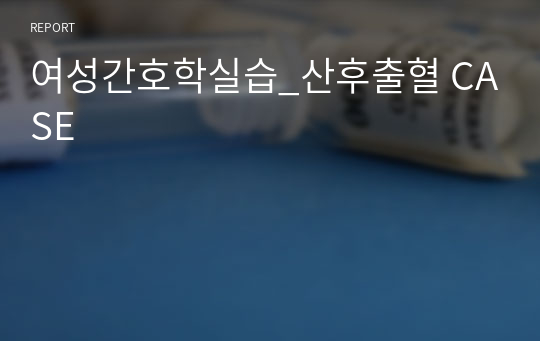 여성간호학실습_산후출혈 CASE