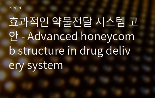 효과적인 약물전달 시스템 고안 - Advanced honeycomb structure in drug delivery system