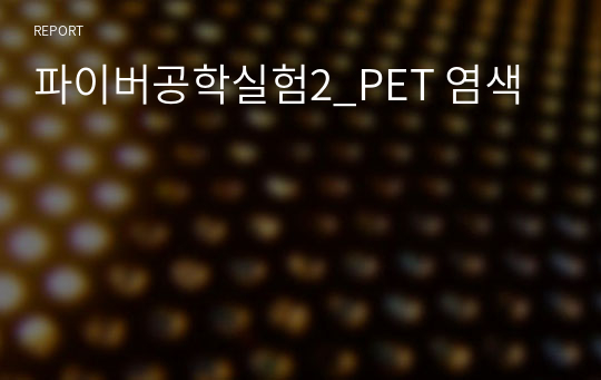 파이버공학실험2_PET 염색